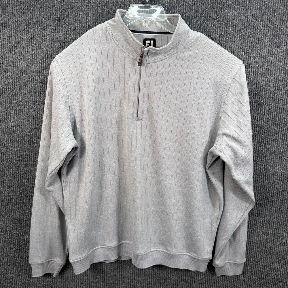 FootJoy 1/4 Zip Golf Pullover Fleece Mens 2XL Gray Biltmore Golf Club Logo